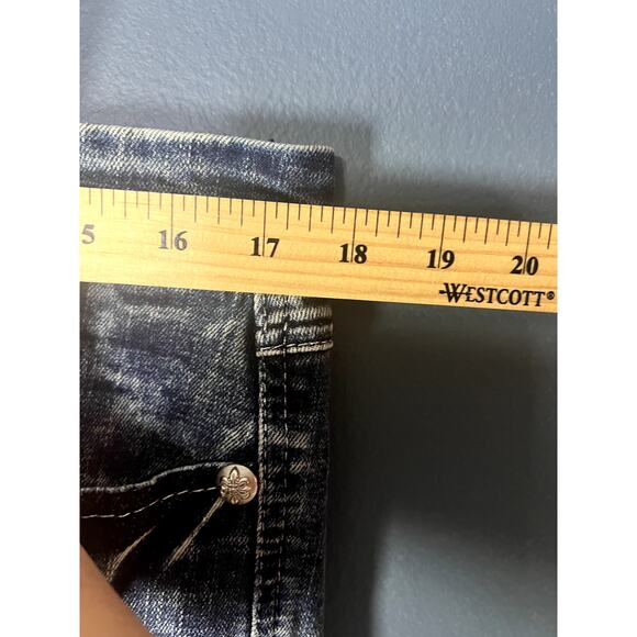 Seven Flare Jeans Women's Size 16 Sequin Fancy Pocket Distressed Medium Wash - Picture 10 of 12